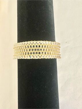 7” Elegant Gold Plated Moissanite Bangle (Luxury)